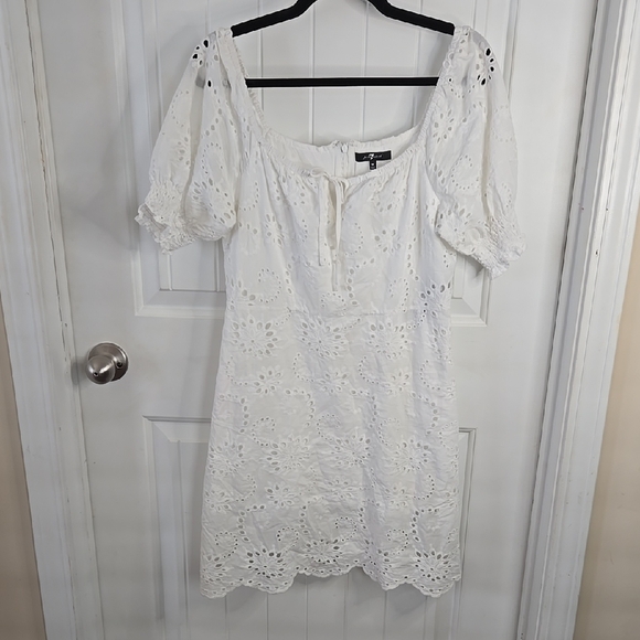 7 For All Mankind Dresses & Skirts - For All Man Kind White Eyelet Dress